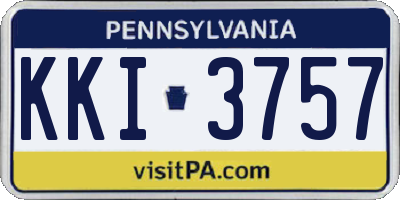 PA license plate KKI3757