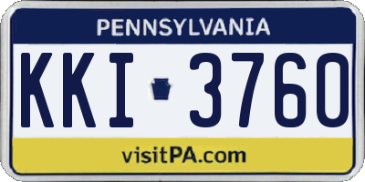 PA license plate KKI3760