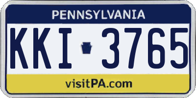 PA license plate KKI3765
