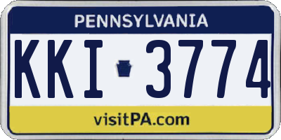 PA license plate KKI3774