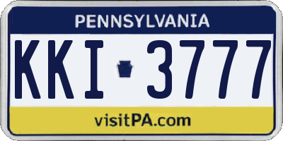 PA license plate KKI3777