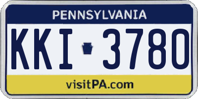 PA license plate KKI3780