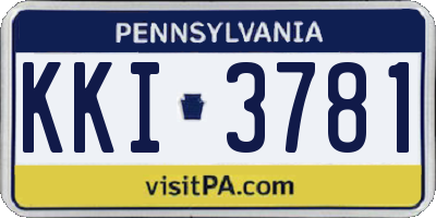 PA license plate KKI3781