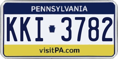 PA license plate KKI3782