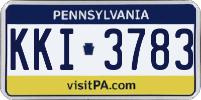 PA license plate KKI3783