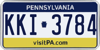 PA license plate KKI3784