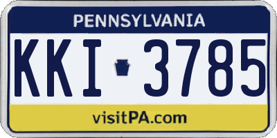 PA license plate KKI3785