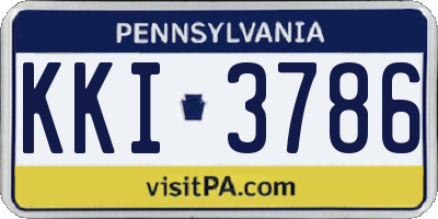 PA license plate KKI3786