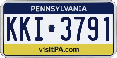 PA license plate KKI3791