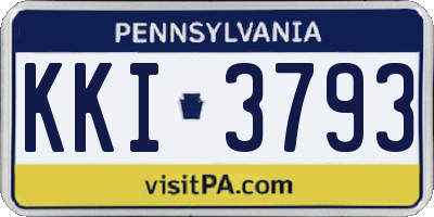 PA license plate KKI3793