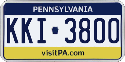 PA license plate KKI3800