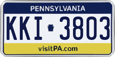 PA license plate KKI3803
