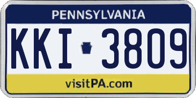 PA license plate KKI3809