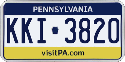 PA license plate KKI3820