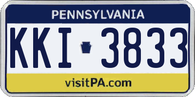PA license plate KKI3833
