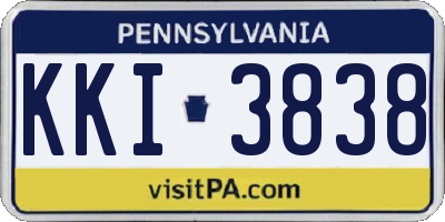 PA license plate KKI3838