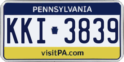 PA license plate KKI3839