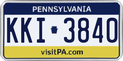 PA license plate KKI3840