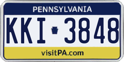 PA license plate KKI3848