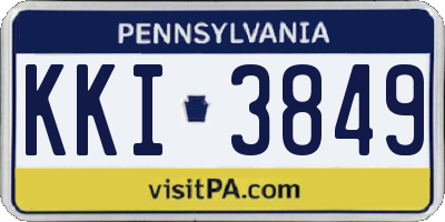 PA license plate KKI3849