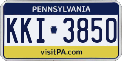 PA license plate KKI3850