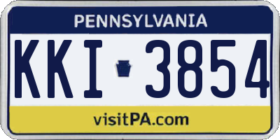 PA license plate KKI3854