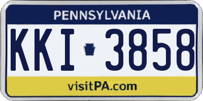 PA license plate KKI3858