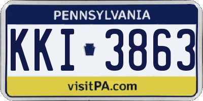 PA license plate KKI3863