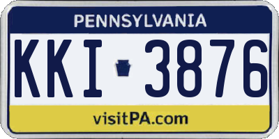 PA license plate KKI3876