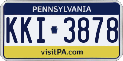PA license plate KKI3878