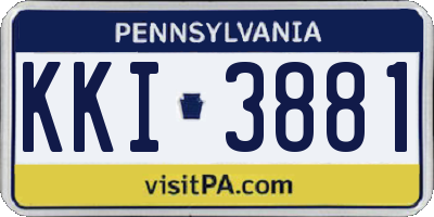 PA license plate KKI3881