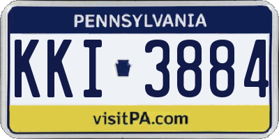 PA license plate KKI3884