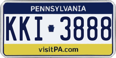 PA license plate KKI3888
