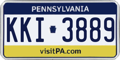 PA license plate KKI3889