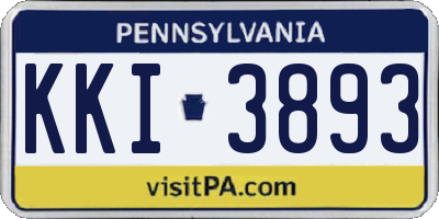 PA license plate KKI3893