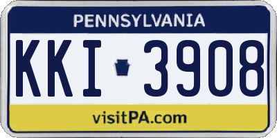 PA license plate KKI3908