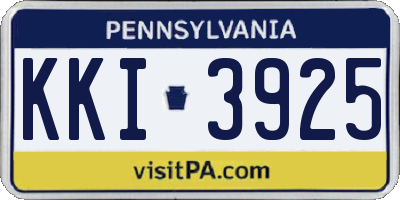 PA license plate KKI3925