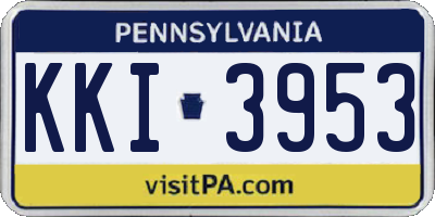 PA license plate KKI3953