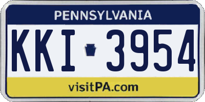 PA license plate KKI3954