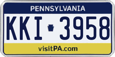 PA license plate KKI3958