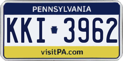 PA license plate KKI3962