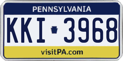 PA license plate KKI3968