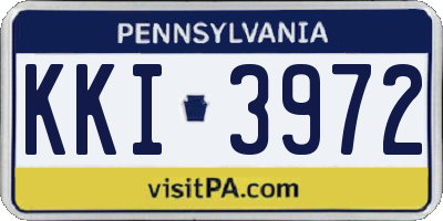 PA license plate KKI3972
