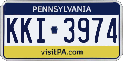 PA license plate KKI3974