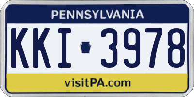 PA license plate KKI3978