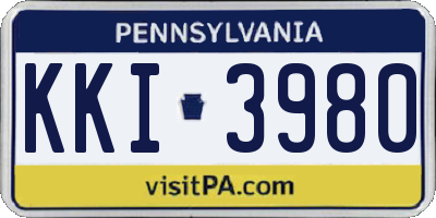 PA license plate KKI3980