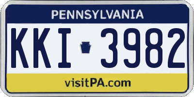 PA license plate KKI3982
