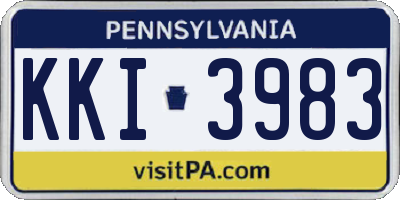 PA license plate KKI3983