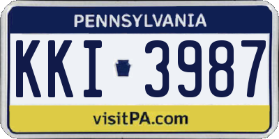 PA license plate KKI3987