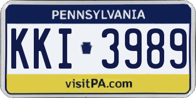 PA license plate KKI3989